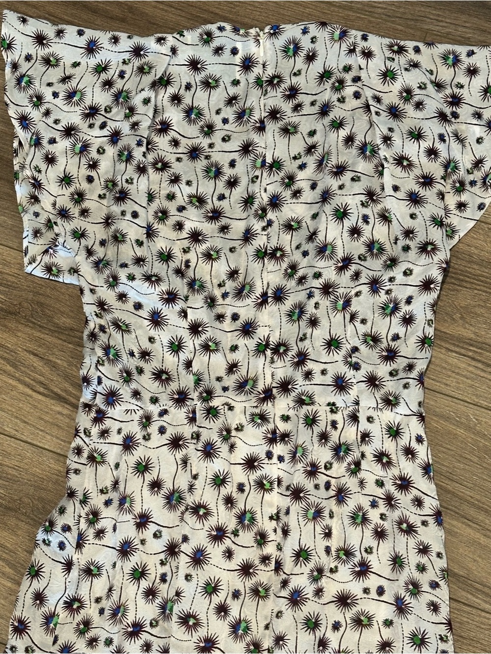 Isabel Marant White Purple Silk Ruched V-Neck Midi Dress Size 34 - Picture 12 of 15